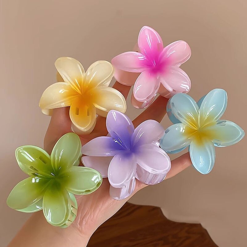 Hair Claw Clip Manufacturer - Nonslip Flower Hawaiian Plumeria for Thick Hair