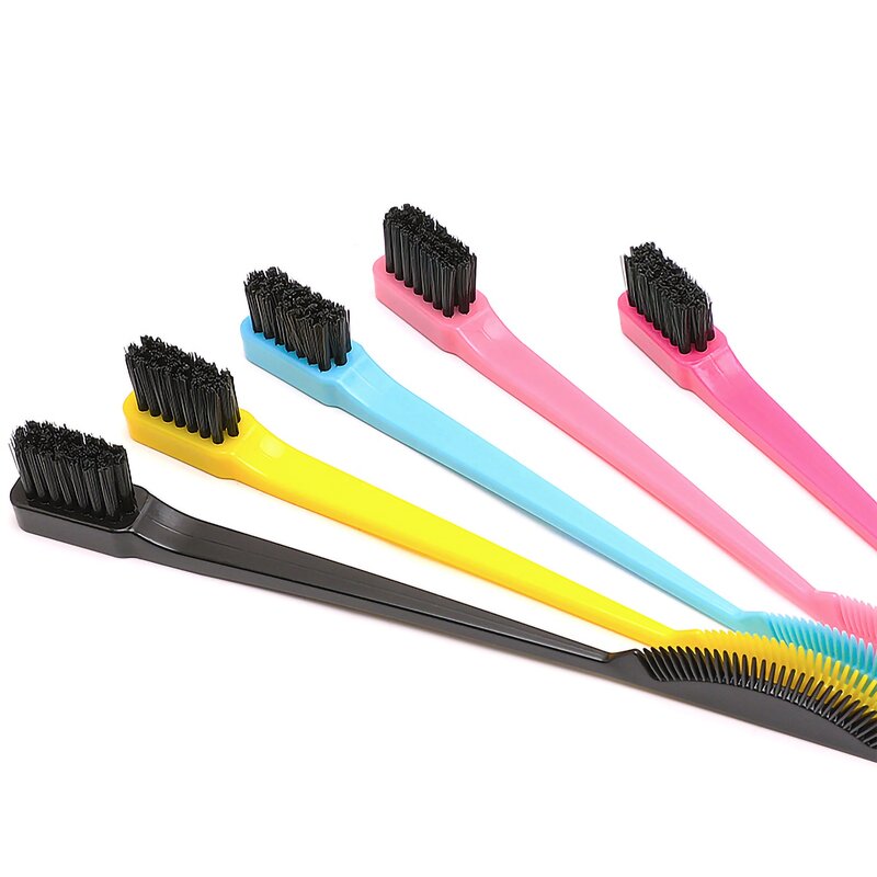 Edge Control Brush Manufacturer - Factory Wholesale Plastic Double Head Fan-shaped