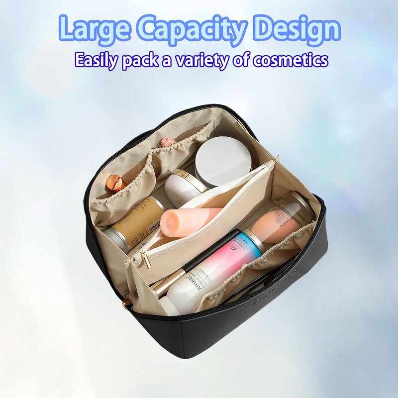 Cosmetic Bag Manufacturer - Large Capacity Waterproof Portable Flat Open PU