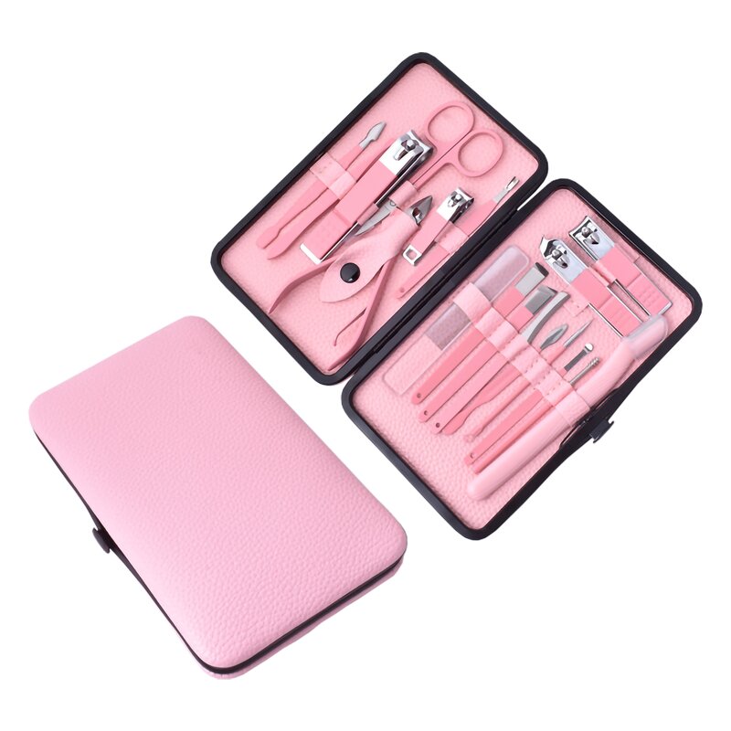 Manicure Set Manufacturer - Professional 18 PCS Leather Stainless Steel