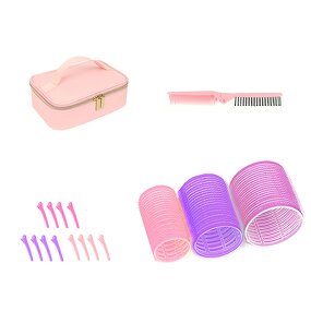 Hair Curler Manufacturer - Self-Grip Plastic with Leather Storage Bag & Brush