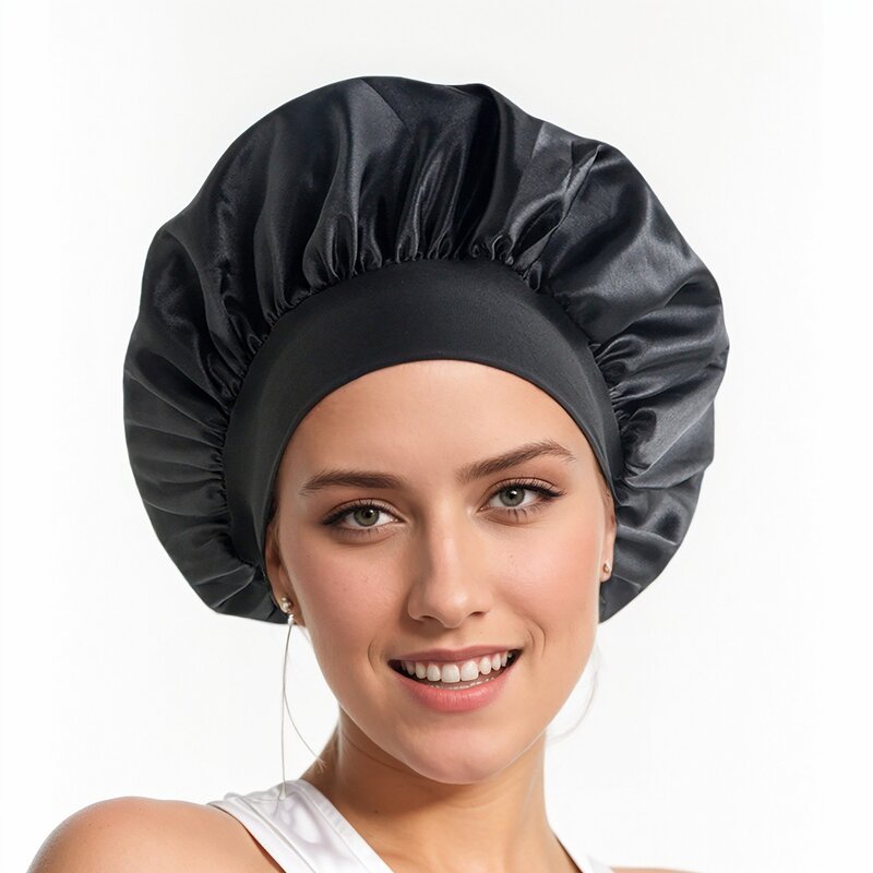 Satin Bonnet Manufacturer - Large Double Layer Non-Slip Turban for Curly Hair