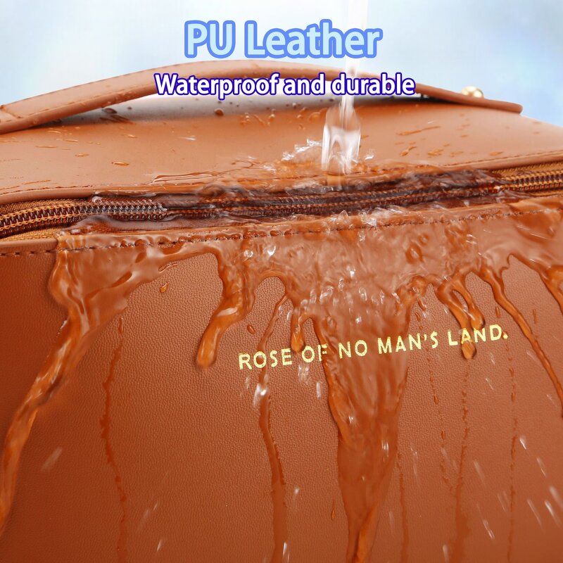 Makeup Bag Manufacturer - Fashion Custom Logo Double Zipper Waterproof Pu