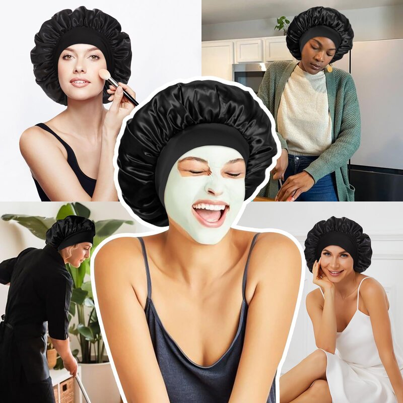 Satin Bonnet Manufacturer - Large Double Layer Non-Slip Turban for Curly Hair