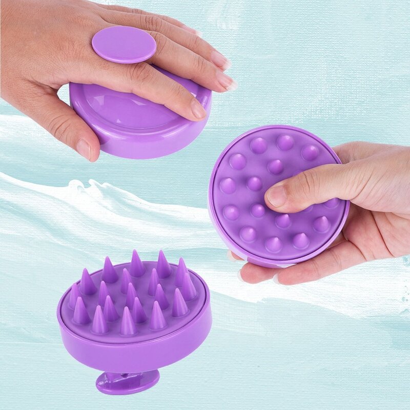 Shampoo Massage Brush Manufacturer - Silicone Detangling Round Portable
