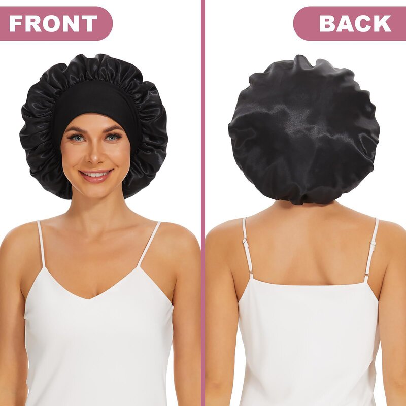 Satin Bonnet Manufacturer - Large Double Layer Non-Slip Turban for Curly Hair