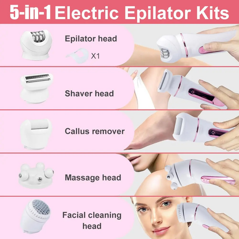 5 in 1 Lady Groomer Kit - Electric Razor Bikini Hair Trimmer Body Shaver