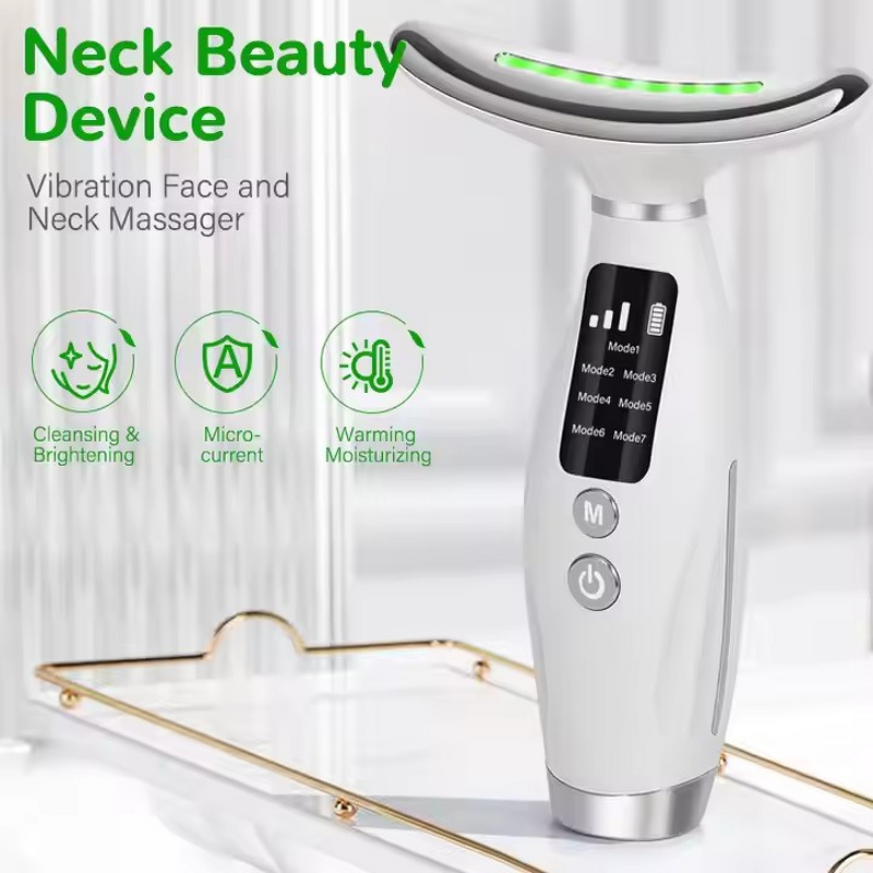 Face Neck Lifting Massager - 7 Color Light Current Wrinkle Removal Rejuvenation