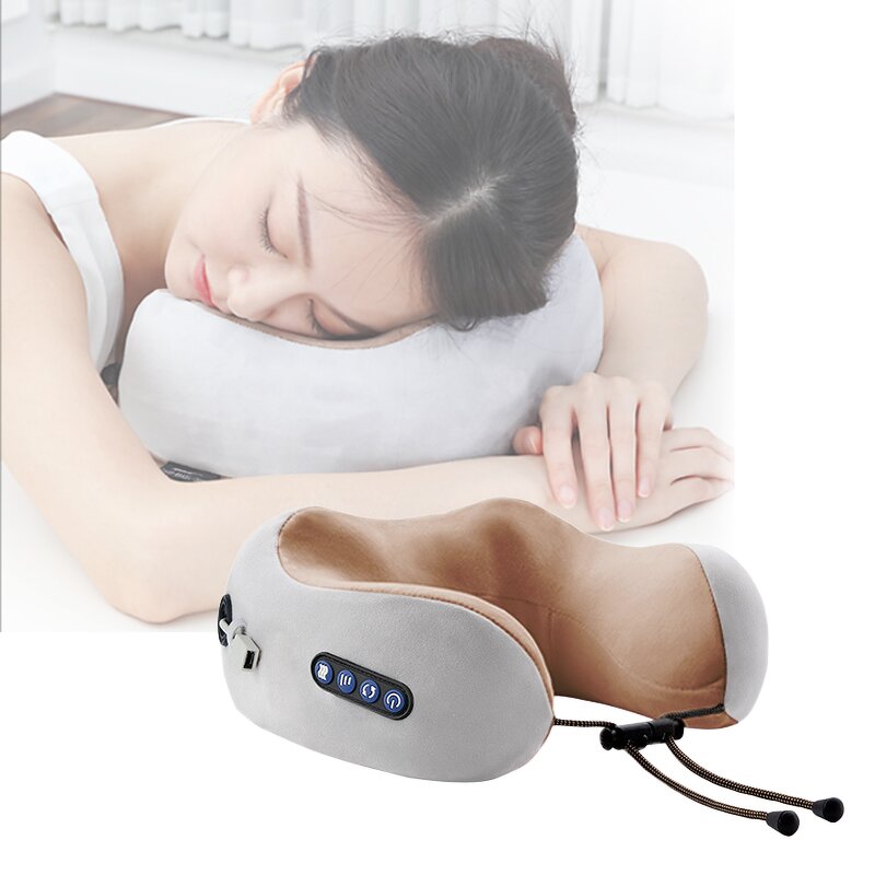 Neck Massage Pillow - Hot Sale 3-Speed Vibrating Memory Cotton U Shaped Travel Car