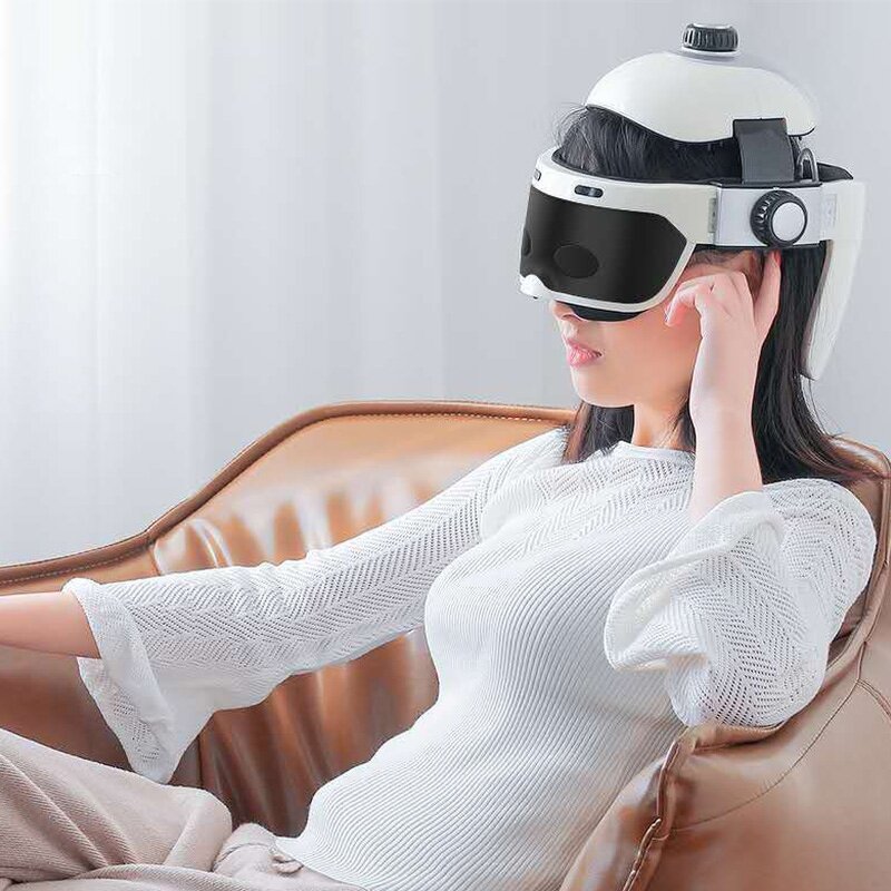 Head Massage Helmet - Hot Sale Vibrating Heat Air Pressure Smart Eye Relief Machine