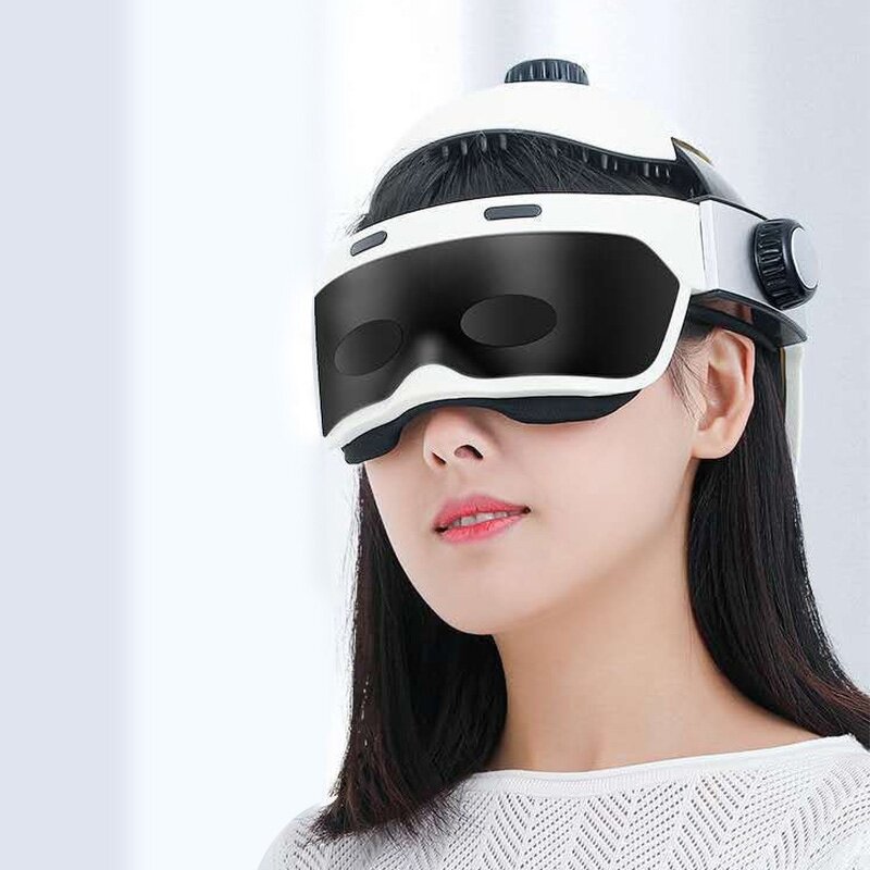 Head Massage Helmet - Vibrating Heat Compress Air Pressure Smart Eye Relax Device