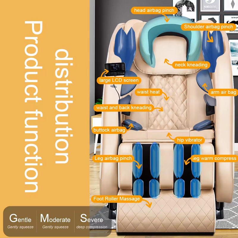 4D Massage Chair - 2025 Luxury Full Body Head Foot Calf Zero Gravity Home Spa