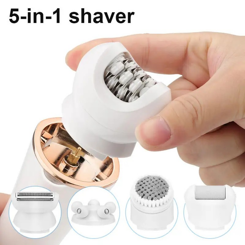 5 in 1 Women Epilator - IPX6 Waterproof Body Hair Removal Callus Remover