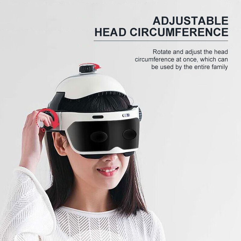 Head Massage Helmet - Vibrating Heat Compress Smart Eye Fatigue Relief Device
