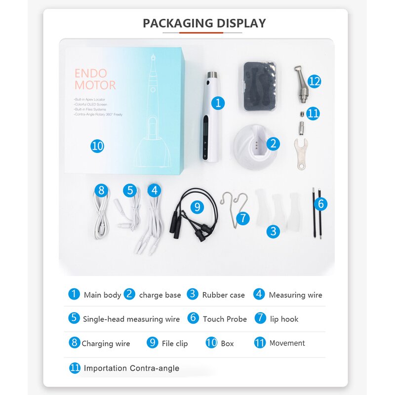 Dental Endomotor - 2 in 1 Rotary Motor Root Canal Treatment with Apex Locator