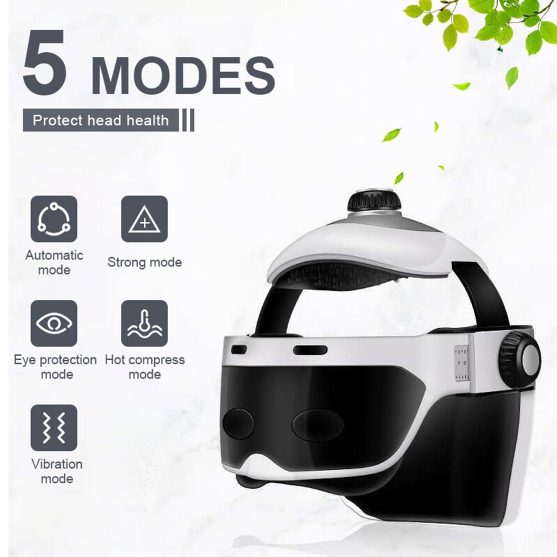 Head Massage Helmet - Vibrating Heat Compress Air Pressure Smart Eye Relax Device