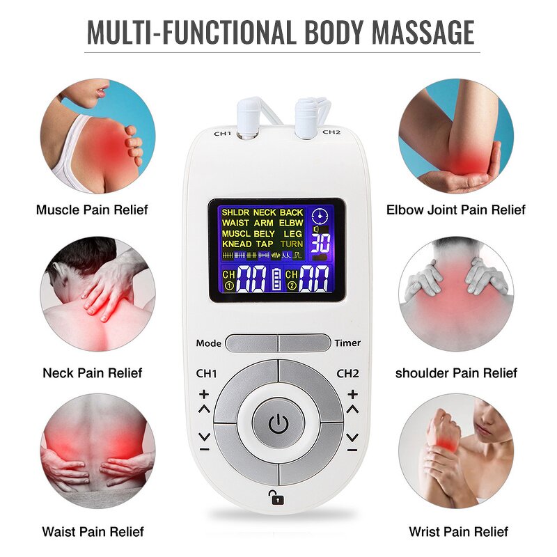 Tens EMS Machine - Rechargeable Muscle Neck Back Shoulder Pain Relief Therapy