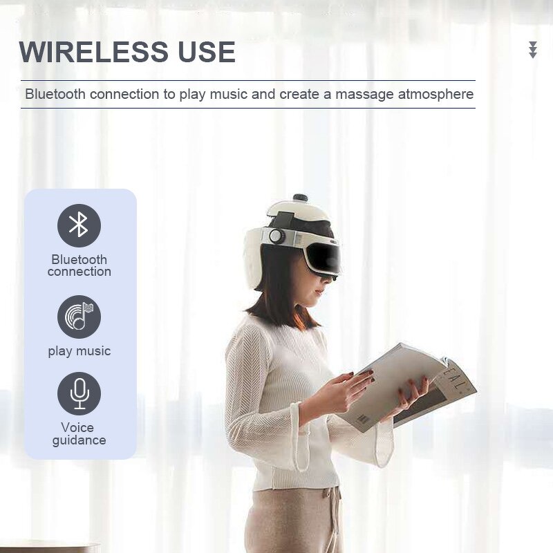 Head Massage Helmet - Hot Sale Vibrating Heat Air Pressure Smart Eye Relief Machine