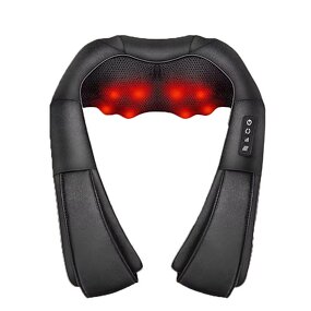 Shiatsu Neck Shoulder Massager - Electric Heated Vibration Back Pain Relief Portable