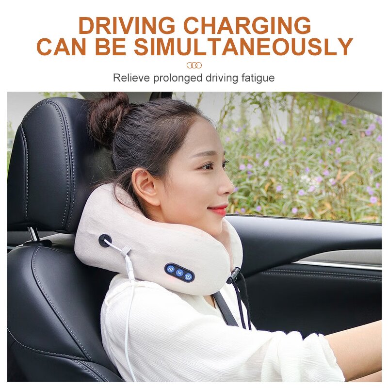 U Shaped Neck Massager Pillow - Multifunctional Infrared Heating Travel Car Shiatsu