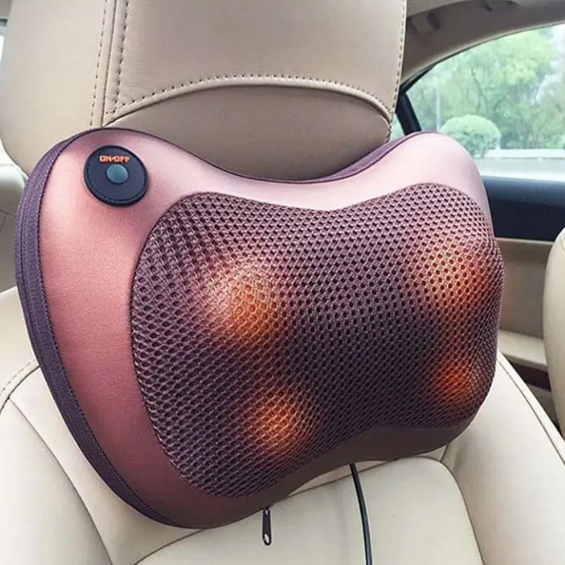 Neck Shoulder Massage Pillow - Factory Infrared Heating Electric Car Rolling Head Back