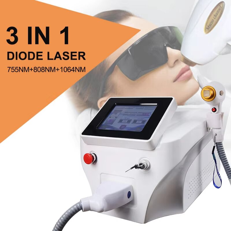 3-in-1 Diode Laser Machine - 755/808/1064nm Hair Tattoo Removal UK/US/EU/IT