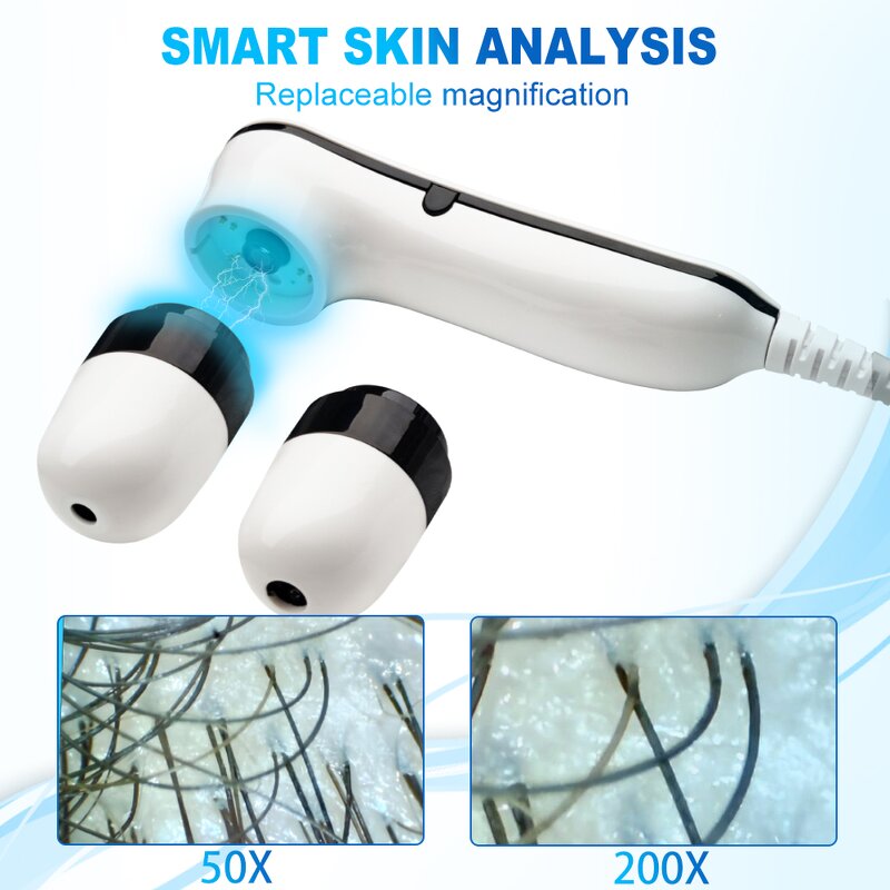 5 In 1 Scalp Analyzer Machine - AI 2 HD Detector 50X 200X Hair Growth Device