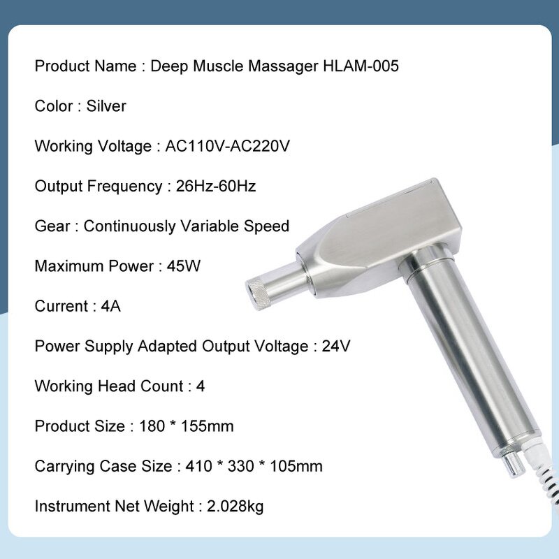 High Frequency Massage Gun - Stainless Steel Deep Tissue Body Weight Loss Tool