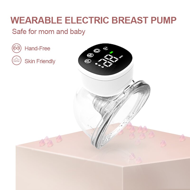 Wearable Breast Pump - Portable Hands-Free Low Noise ABS Food Grade Baby Care