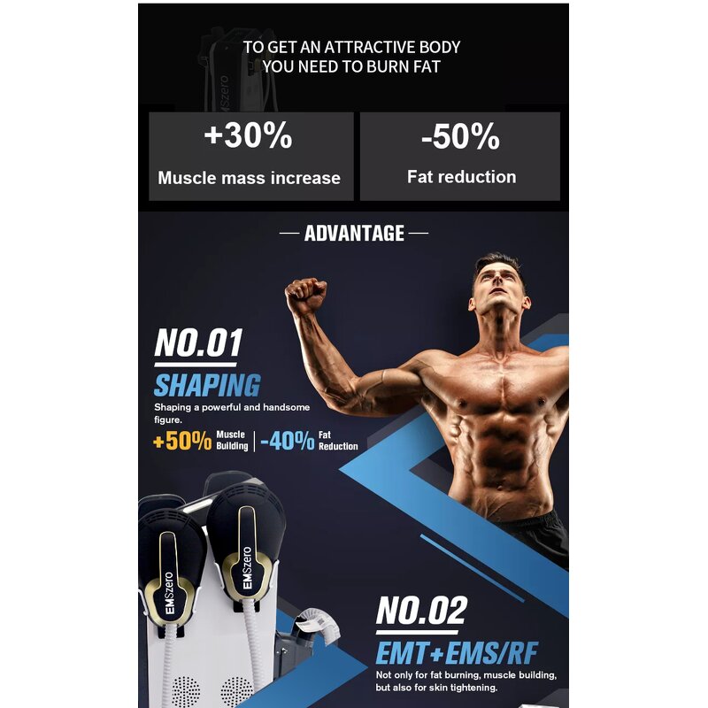 14Tesla RF Ems Machine - 4 Handles Body Seat Cushion Emszero Sculpting Device