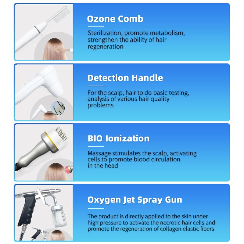 5 In 1 Bio Oxygen Therapy Comb - Scalp Care Hair Regrowth Machine for Stress Loss