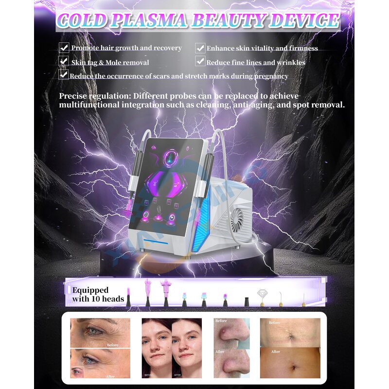 10 in 1 Ozone Plasma Machine - Cold Cutting Spot Acne Wrinkles Anti-aging Device