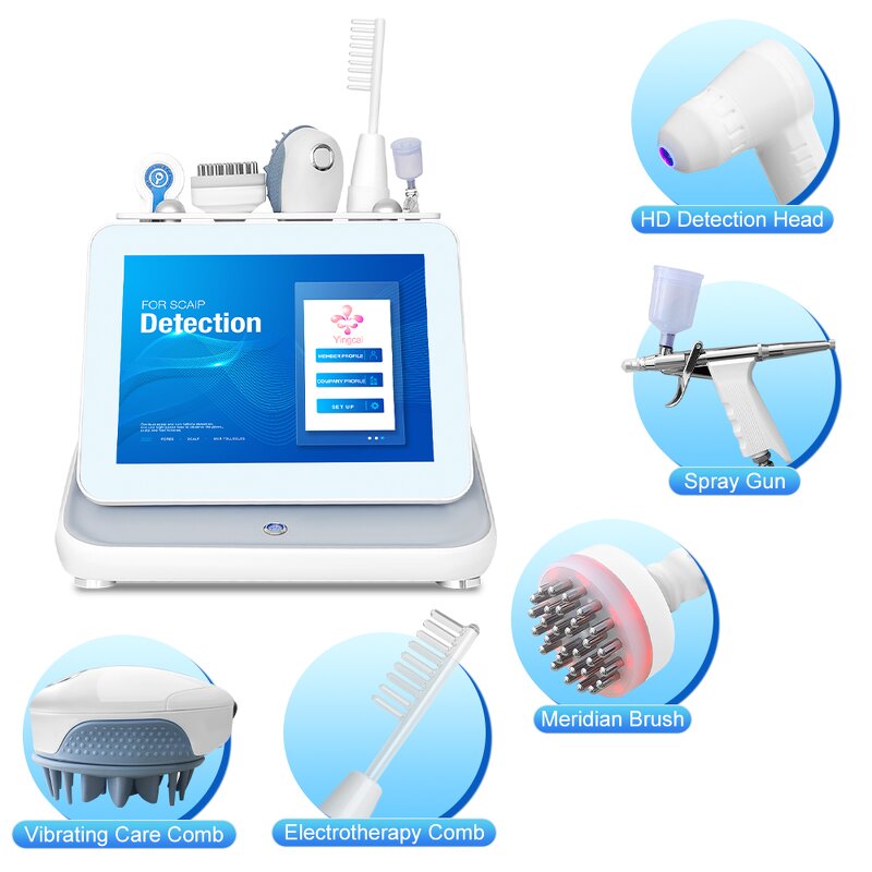 5-in-1 Scalp Analyzer Machine - Hongcai 3D Topography AI LED EU JP US Plug