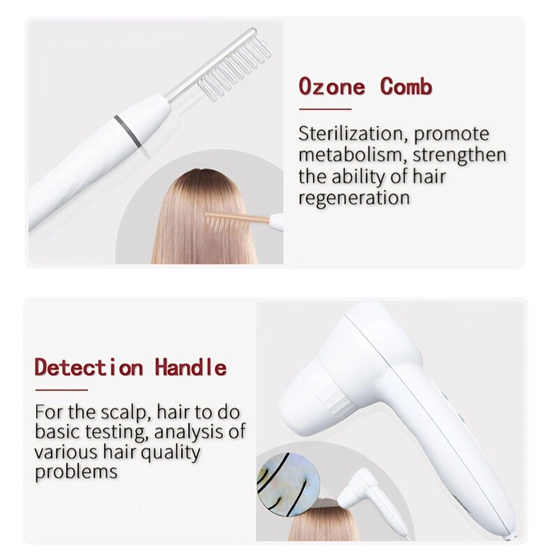 Hair Regrowth Therapy Machine - 650nm Oxygen Galvanic High Frequency Scalp Analyzer