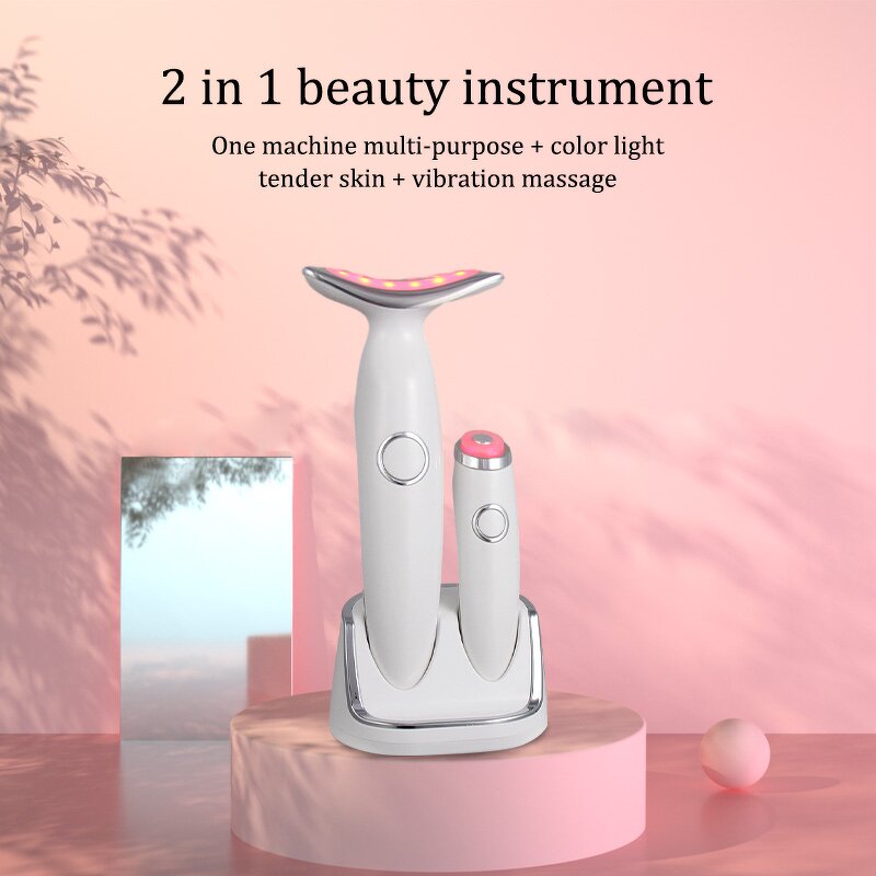 U-Shape EMS Beauty Device - Home Use Micro-current Wrinkle Remover LED Face Neck