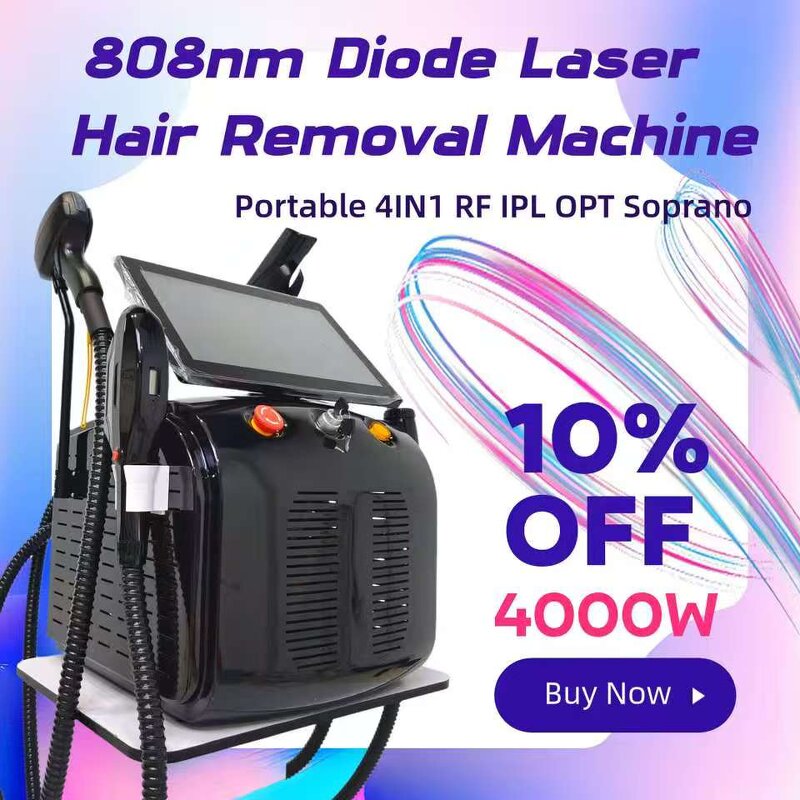 4IN1 RF IPL OPT Machine - Portable 808nm Diode Laser Hair Removal Desktop