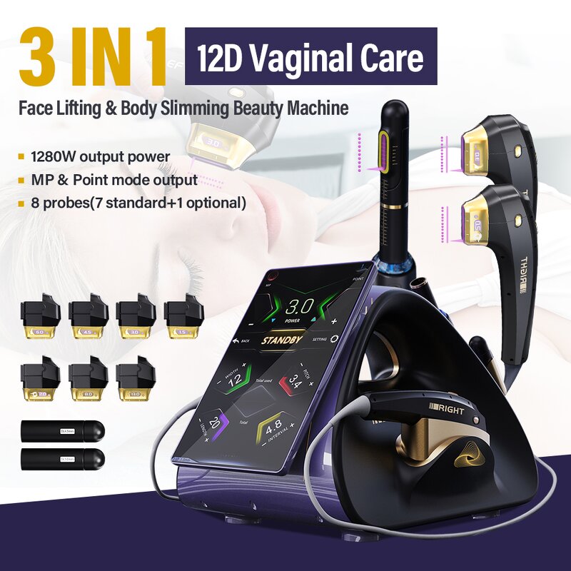 3-in-1 HIF 12D Machine - Korean Face Vaginal Tightening Acne SMAS Lifting Device