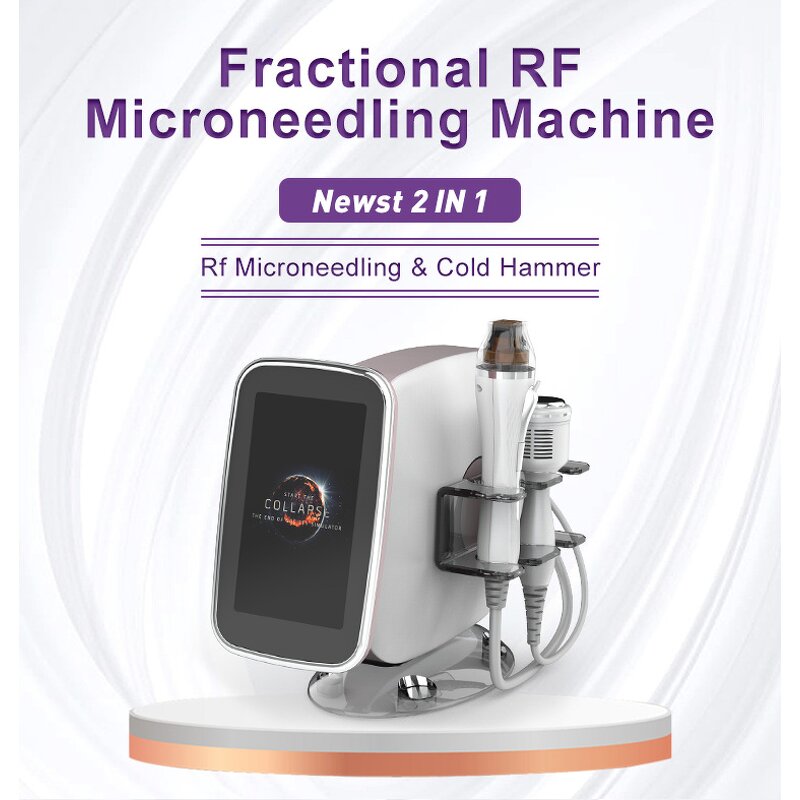 2 in 1 Gold RF Microcrystal Device - Microneedle Cold Cryo Hammer Microcrystalline Machine