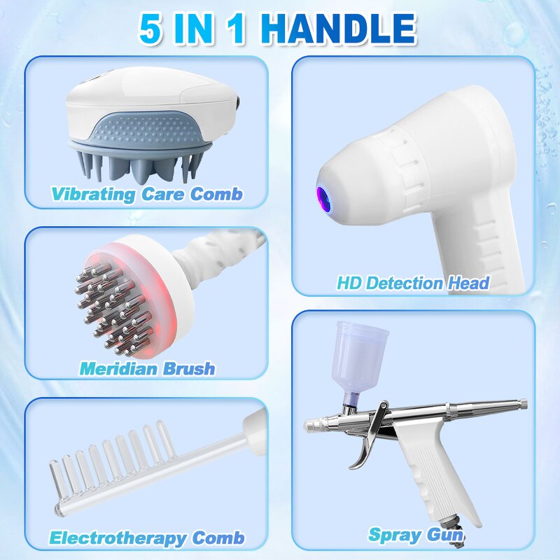 Desktop AI Scalp Analyzer - Mirror Device 5 In 1 Hair Loss Treatment Spa Detector