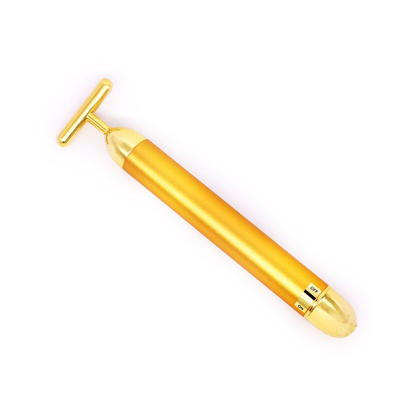 24K Golden Beauty Bar - Private Label T-shaped Vibrating Face Lifting Massager