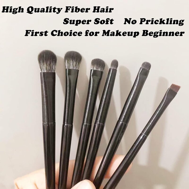 6 Pieces Eye Makeup Brush Set - Multi-function Eyeshadow Lip Gloss Eyebrow Tool