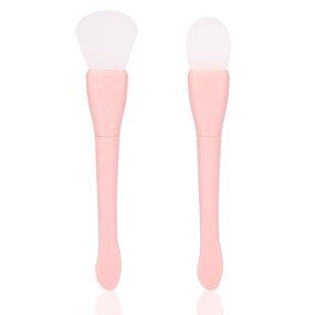 Double-end Silicone Mask Brush - Pink Custom Logo Soft Face Brush with Spatula