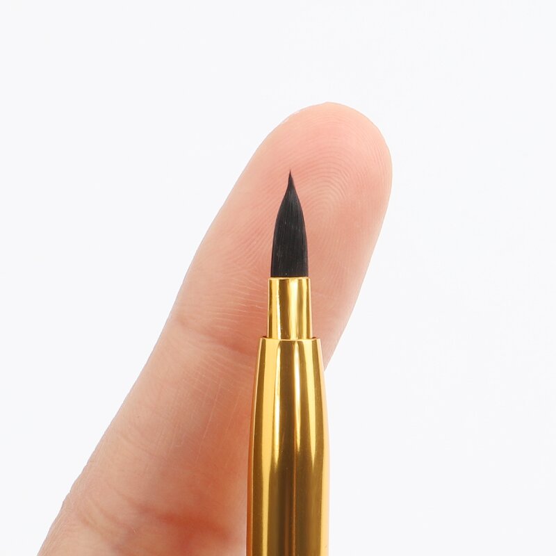 Mini Lip Makeup Brush - Portable Metal Handle Retractable Lipstick Gloss Tool