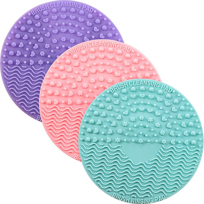 Round Silicone Cleaning Pad - Makeup Brush Cleaner Portable Suction Cup Tool