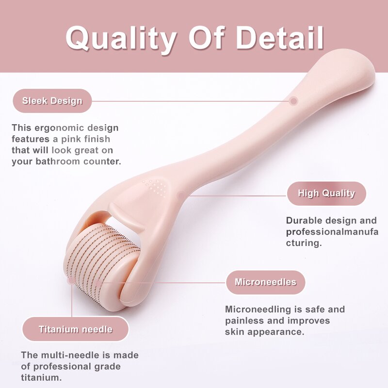 540 Titanium Derma Roller - Microneedle Roller Face Body Beard Hair Growth