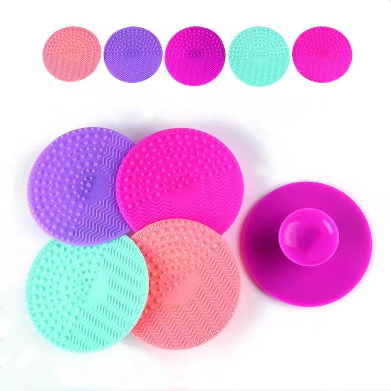 Round Silicone Cleaning Pad - Makeup Brush Cleaner Portable Suction Cup Tool