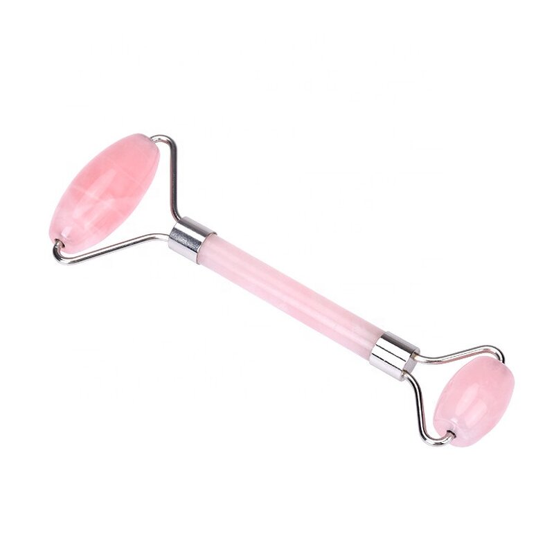 Rose Quartz Jade Roller - Dual-Ended Anti-aging Cooling Facial Massage Tool