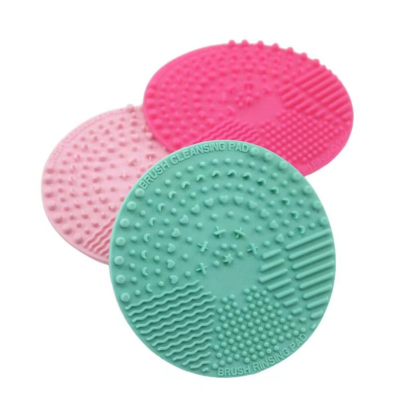 Round Silicone Cleaning Pad - Makeup Brush Cleaner Portable Suction Cup Tool
