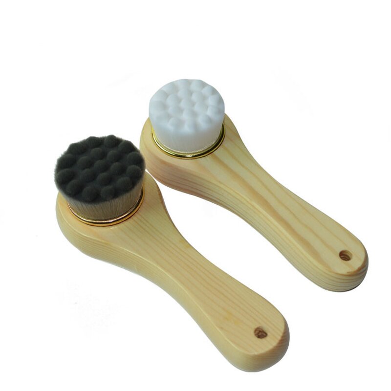 Facial Cleansing Brush - RUIXINLI Super Soft Bristle Wood Handle Mild Tool