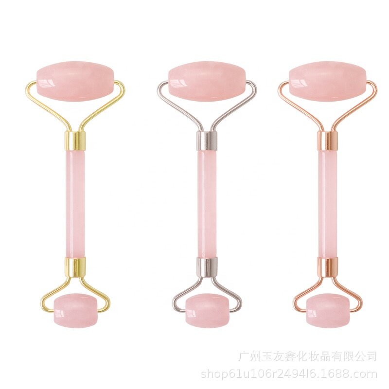 Rose Quartz Jade Roller - Dual-Ended Anti-aging Cooling Facial Massage Tool